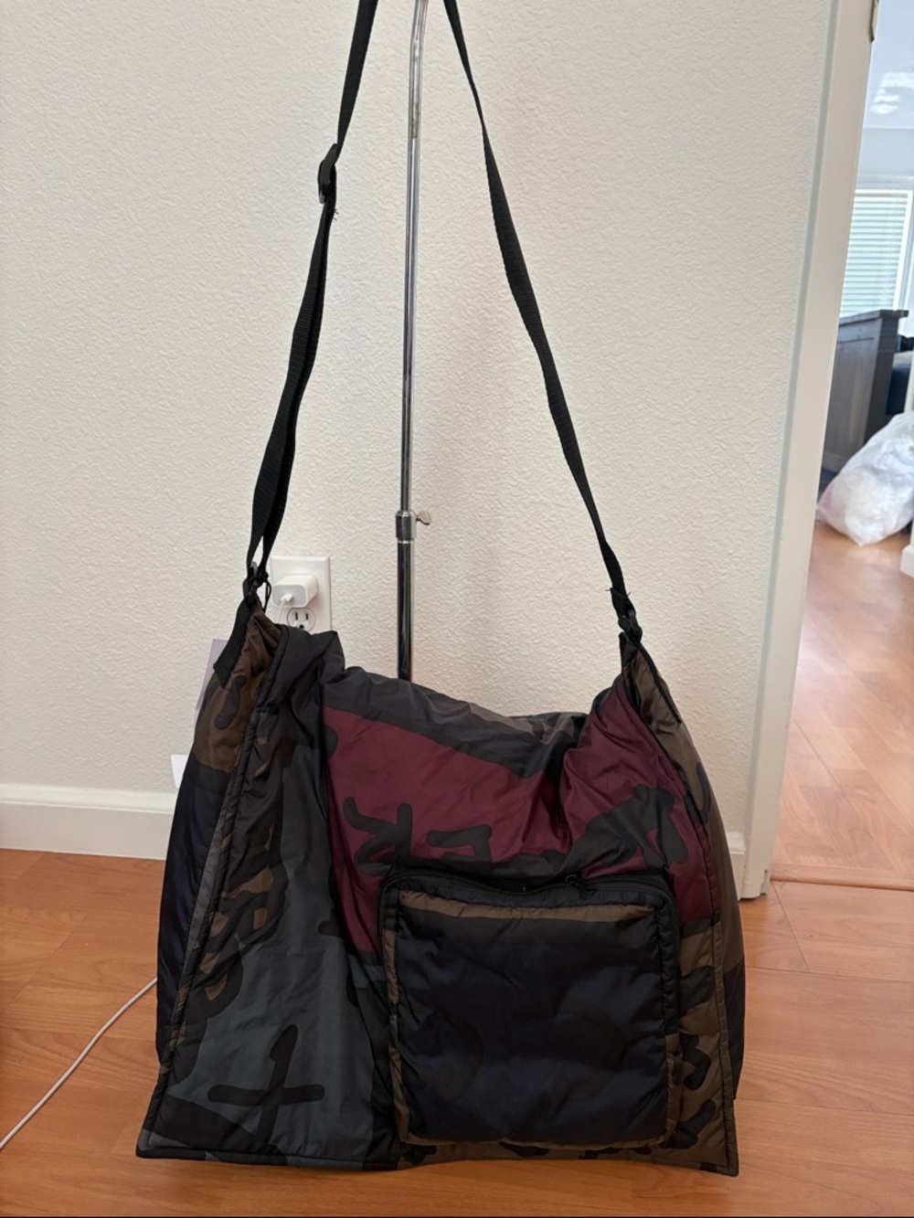 Black Label Quilted Shoulder Tote in Black, Burgundy, and Olive